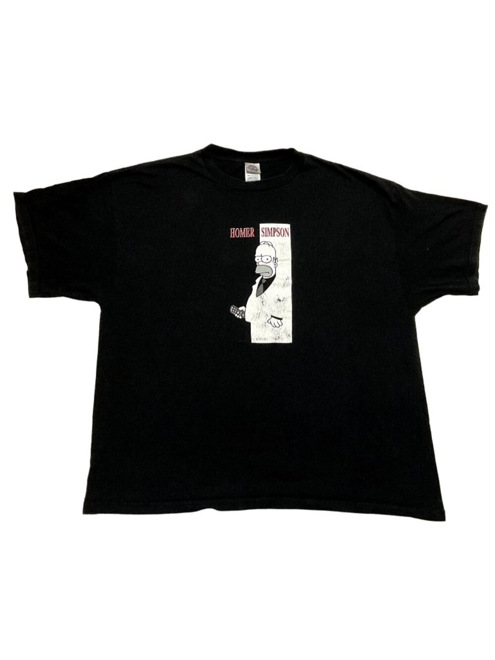 Vtg Simpsons Godfather T-shirt Sz 2XL Black Homer Short Sleeve Retro 90s Mens